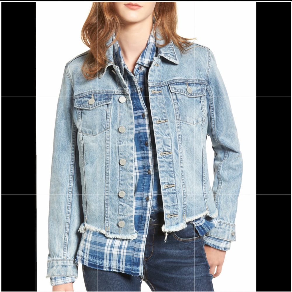 EUC Blank NYC Distressed Denim Jacket Large